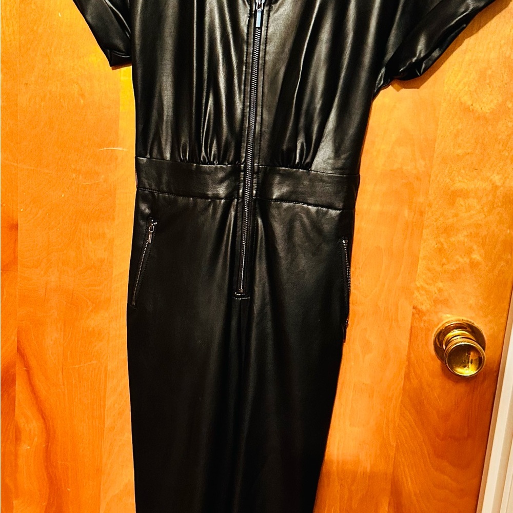 BEBE XXS faux leather jumpsuit.